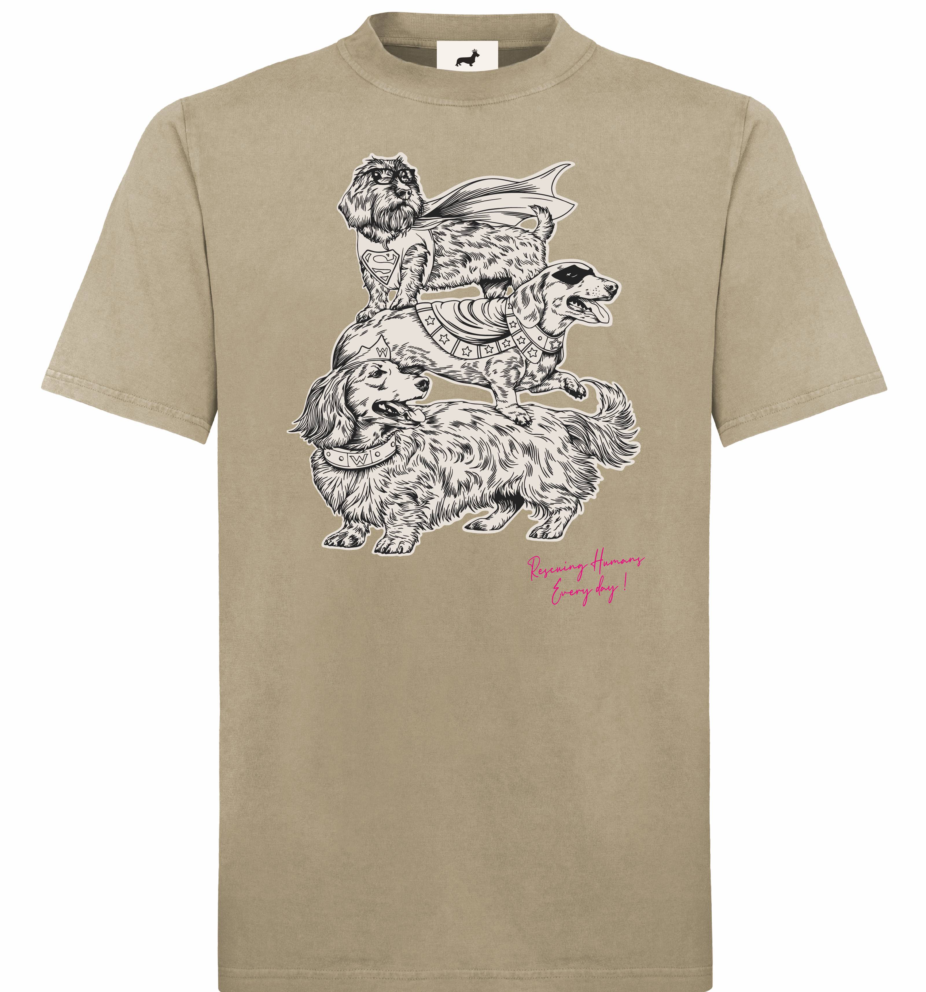 Super Premium Unisex T-shirt "Teckelmania" Vintage Olive