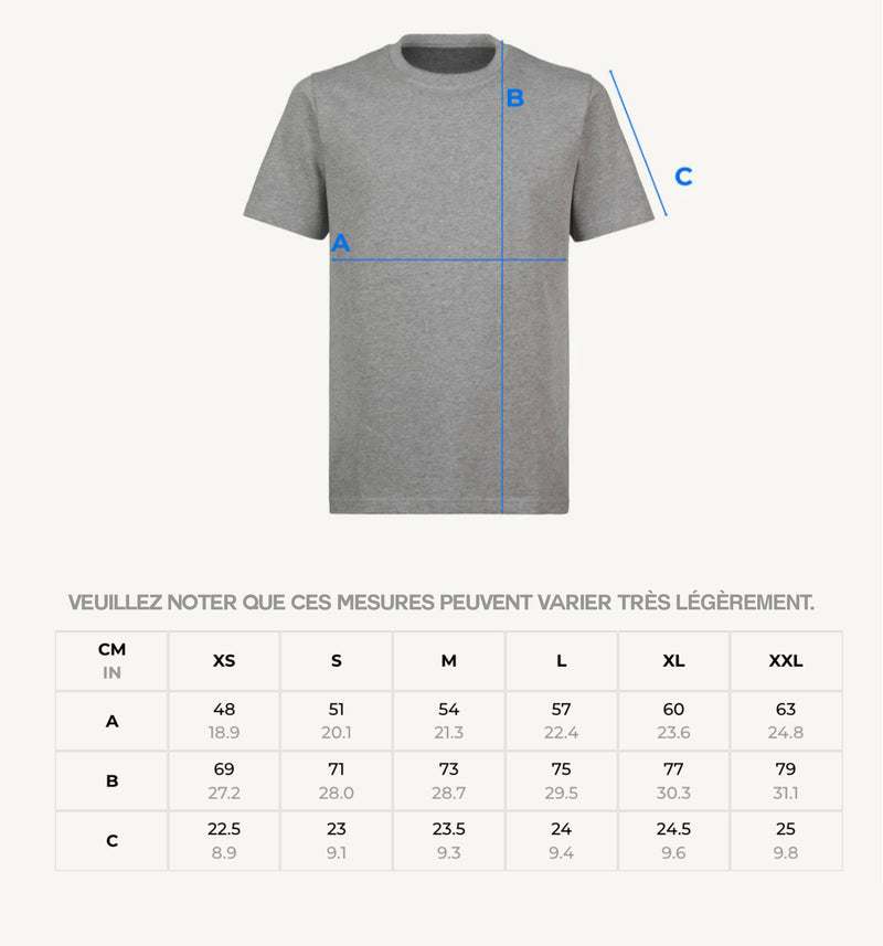 T-shirt super premium mixte «Paris after party» noir vintage