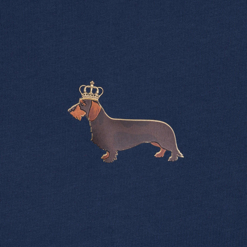 T-shirt super premium mixte «Teckelmania» bleu marine