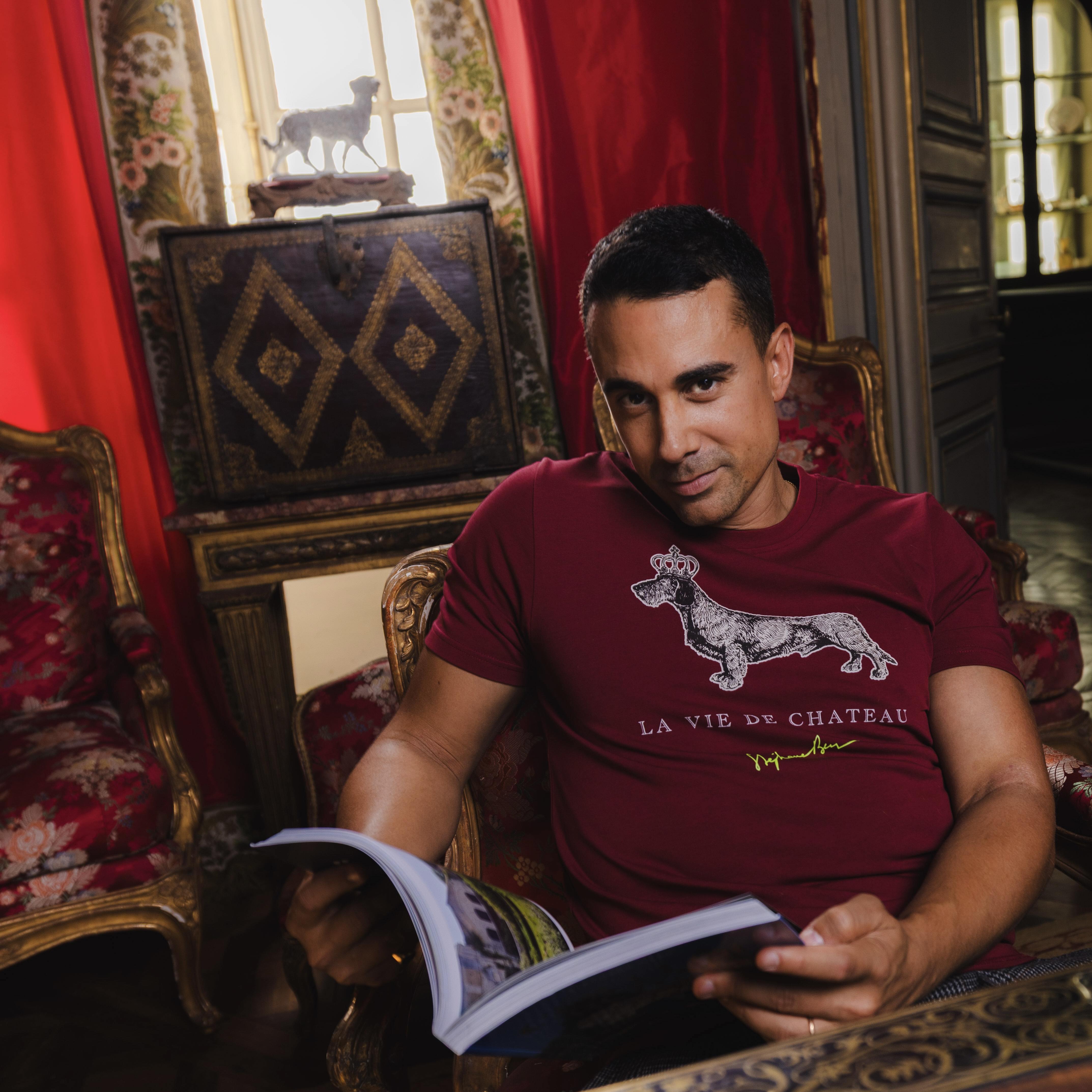 T-shirt super premium mixte «la vie de château» burgundy