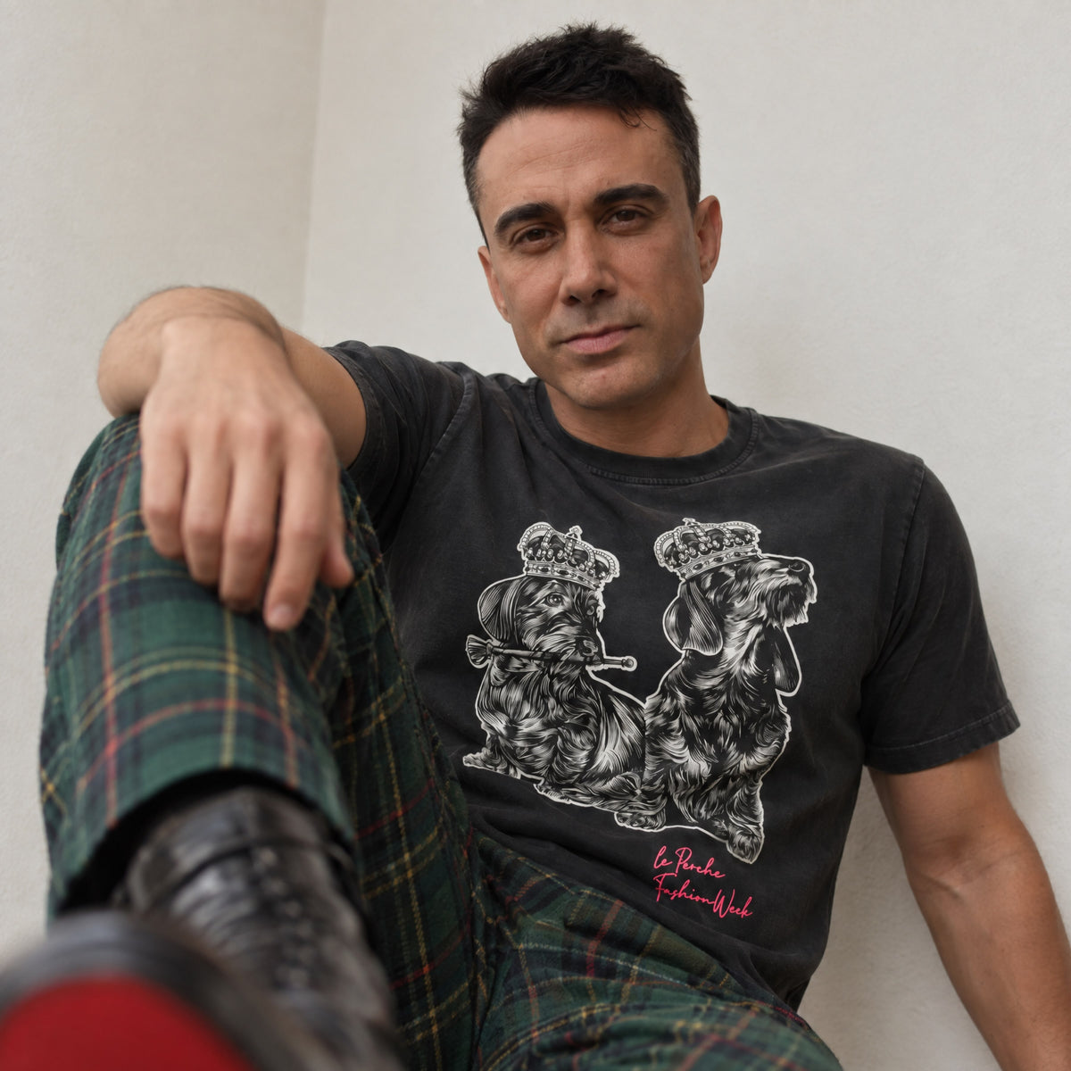 T-shirt super premium mixte «Le Perche fashion week» noir vintage