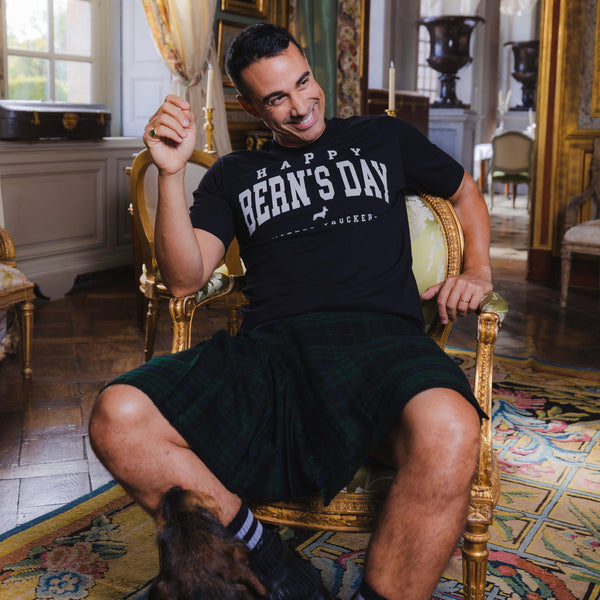 T-shirt super premium mixte «happy bern's day» noir